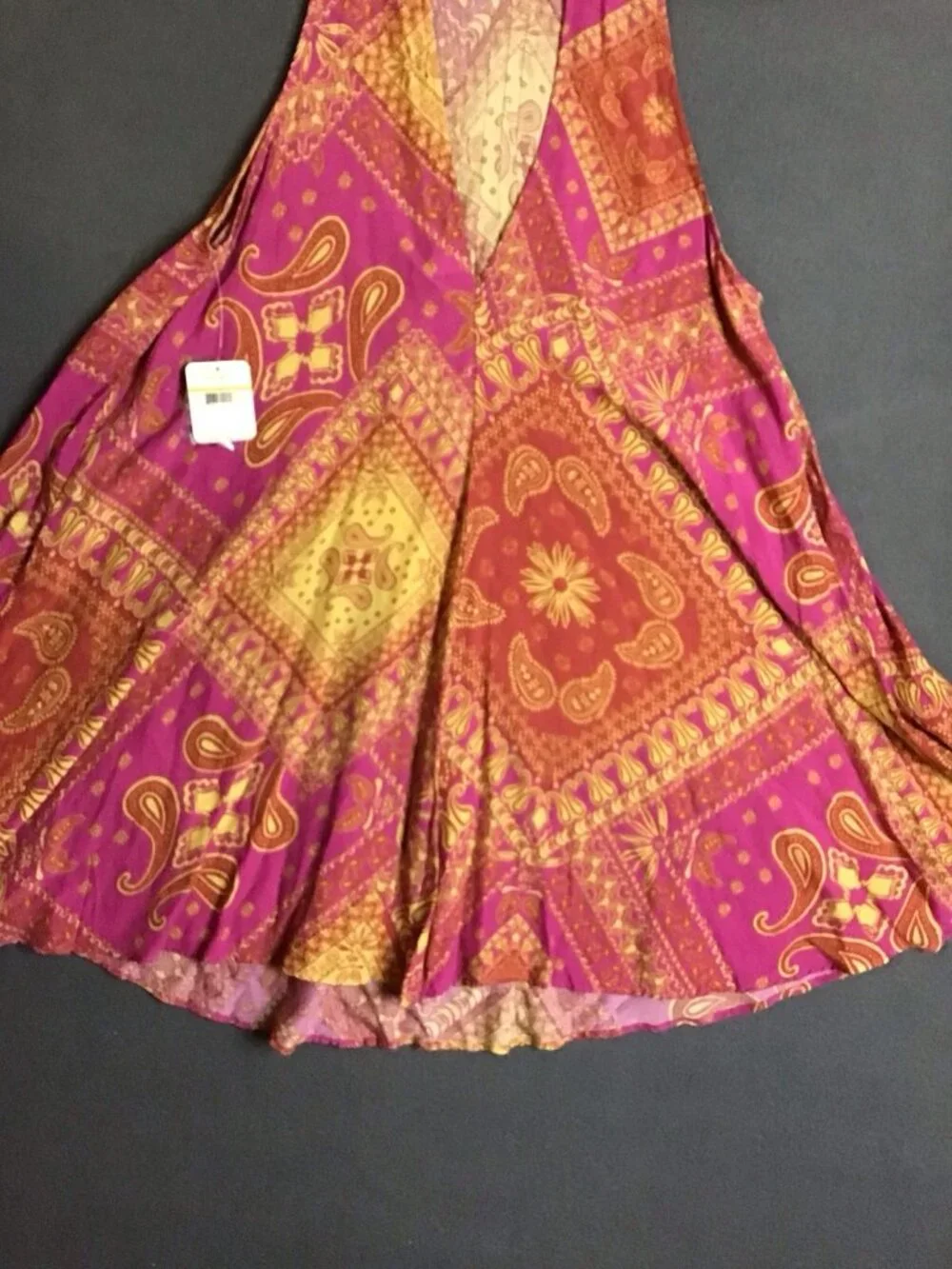 FREE PEOPLE Intimately S Beaux Mock Neck Slip Dress Pink  Pink Mini Paisley S P
